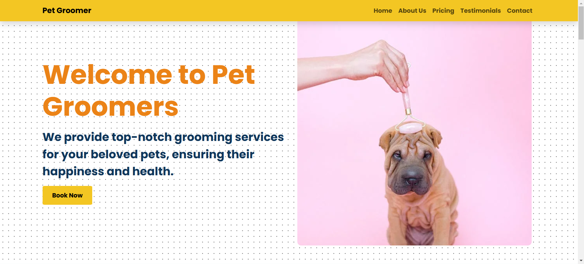 Fluffix: Pets Grooming Website Preview