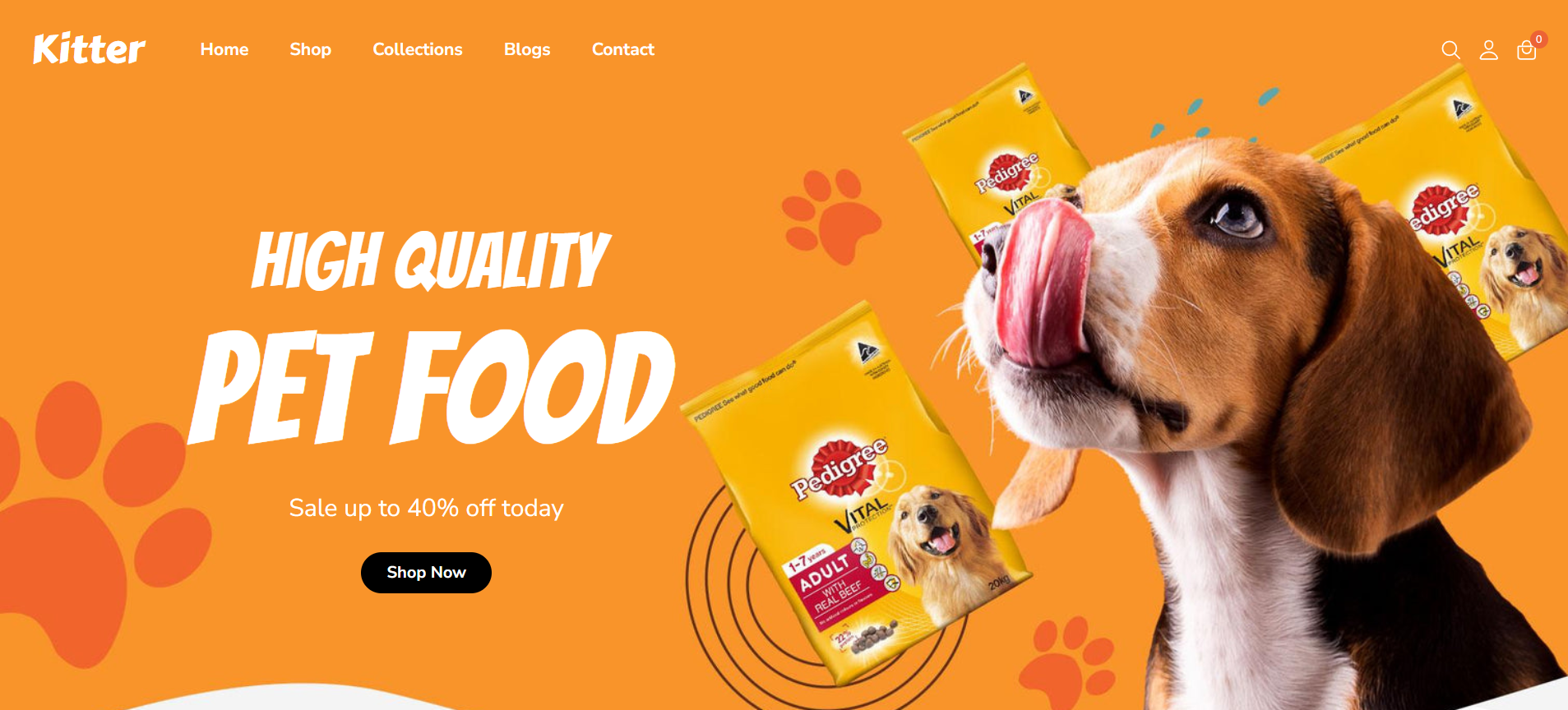 Kitter: Pet Products Store Website Preview